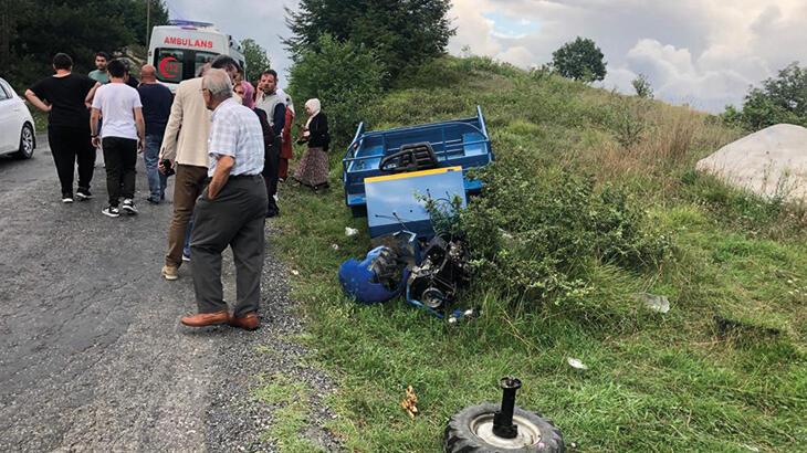 Tarım aracı devrildi: 1 ölü, 6 yaralı